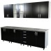 Bucatarie Zebra 260 cm din PAL Negru cu blat termoizolant gri